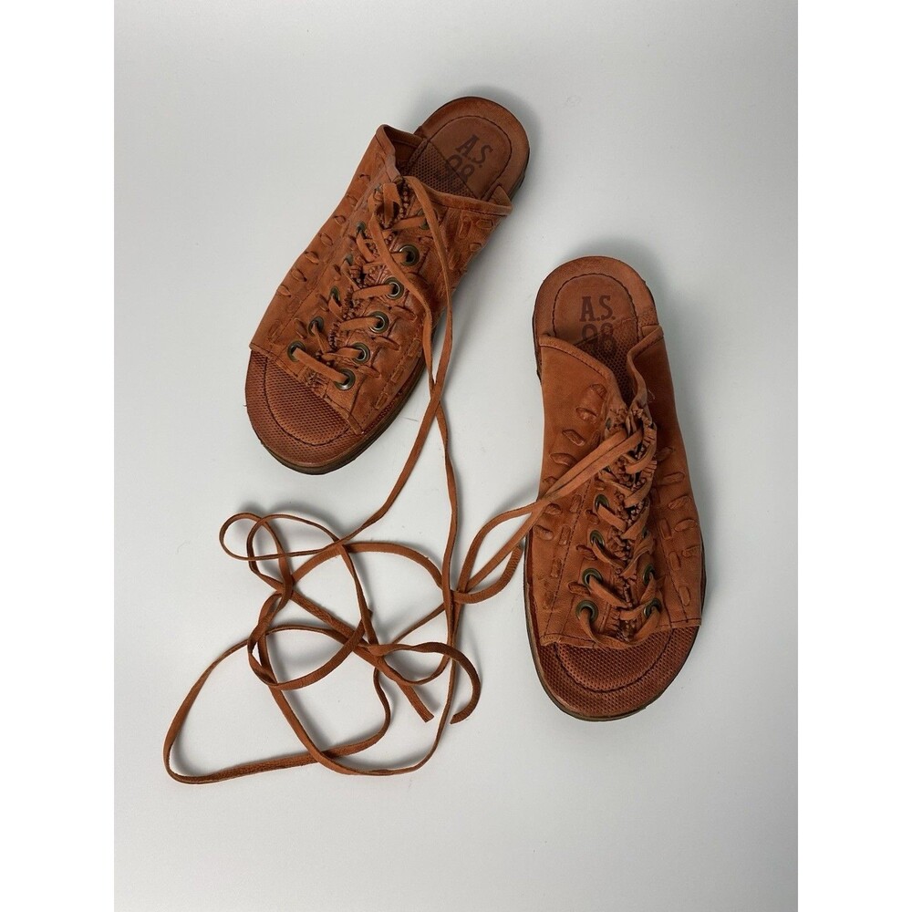 New A.S. 98 Women’s Regis Brown Leather Strappy Flat Boho Sandal 38 (US 7.5-8) - Picture 4 of 12